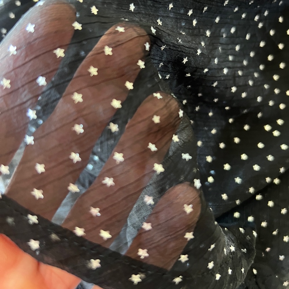 Black  empire waist dress with tiny sliver stars size 1x - Picture 4 of 11